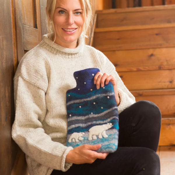 Polar Bear Felt Hot Water Bottles