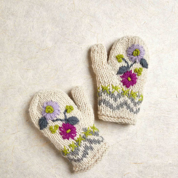 Kids Sugar & Spice Ecru Mittens