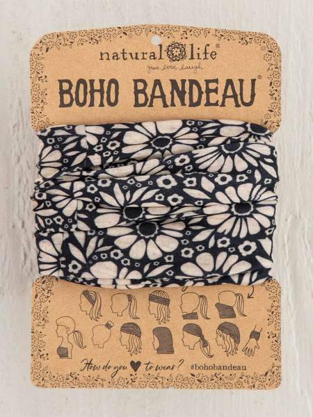 Black White Daisies Full Boho Bandeau
