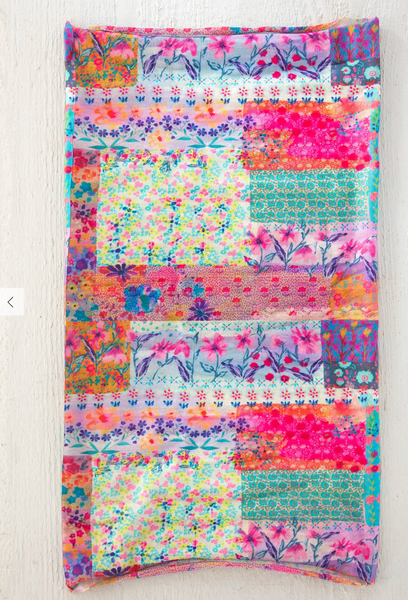 Pink Watercolor Patchwork Full Boho Bandeau