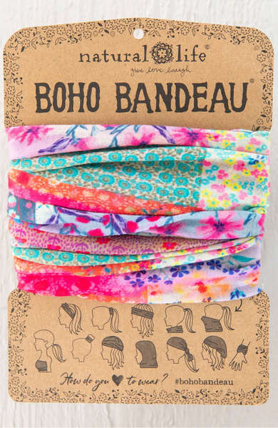 Pink Watercolor Patchwork Full Boho Bandeau
