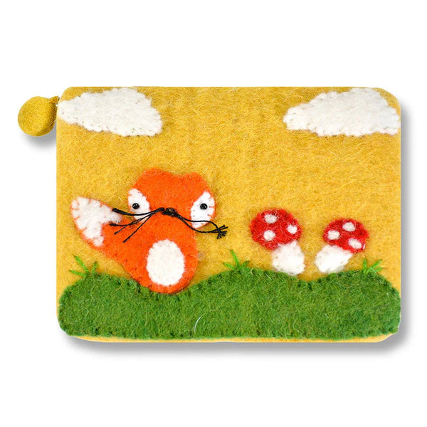 Fox with Mushrooms  Coin Purse
