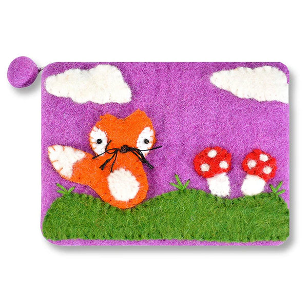 Fox with Mushrooms  Coin Purse