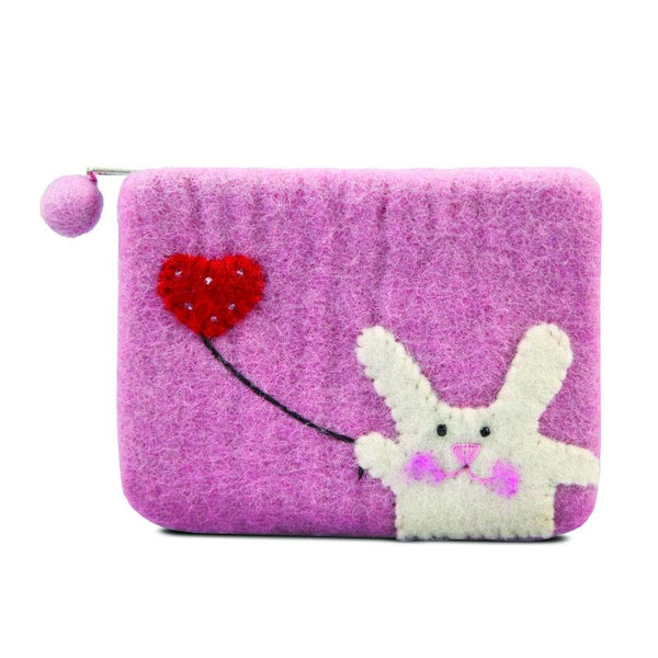 Bunny Flying Heart Coin Purse