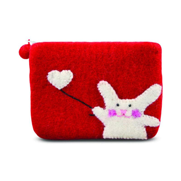 Bunny Flying Heart Coin Purse