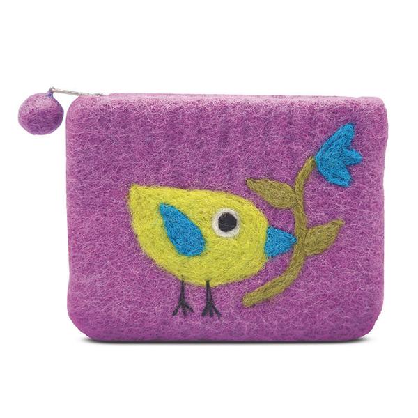 Single Bird & Flower Coin Purse