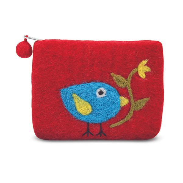 Single Bird & Flower Coin Purse