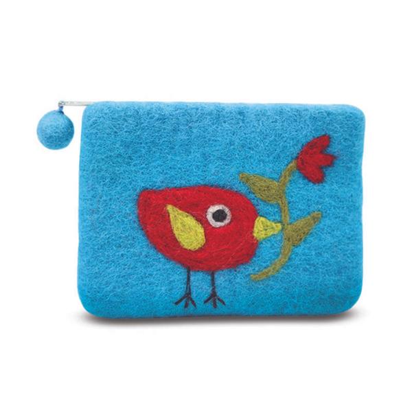 Single Bird & Flower Coin Purse