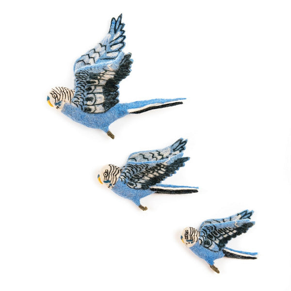Flying Blue Budgies