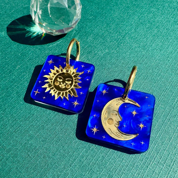 Sun and Moon Tiles Earrings