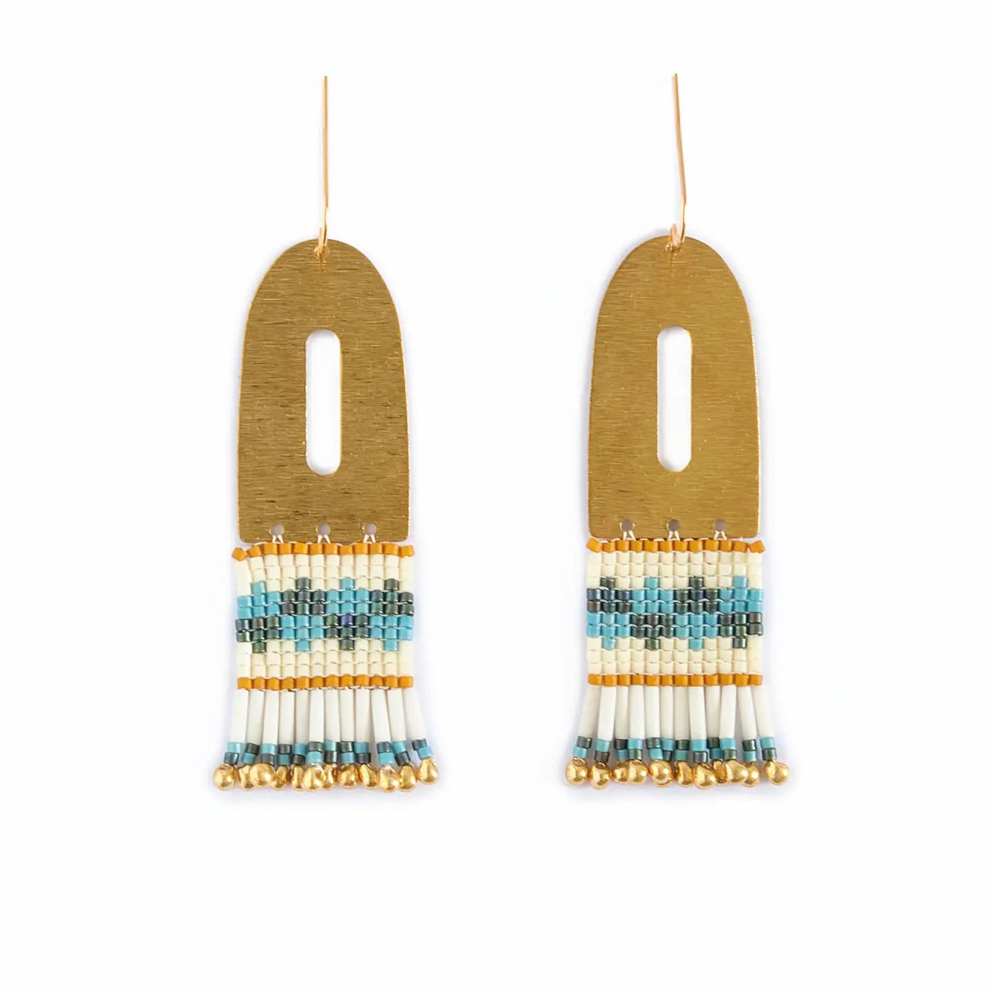 Beaded Color Block Earrings