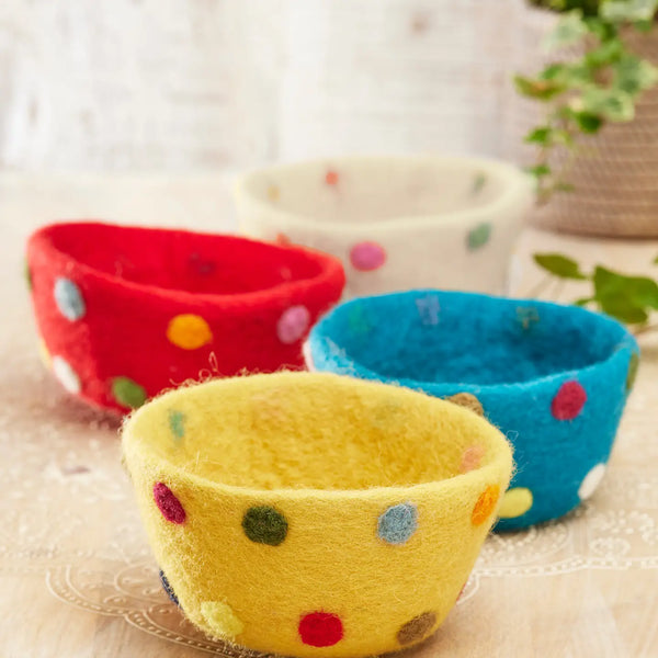 Felt Dotty Rainbow Decorative Bowls