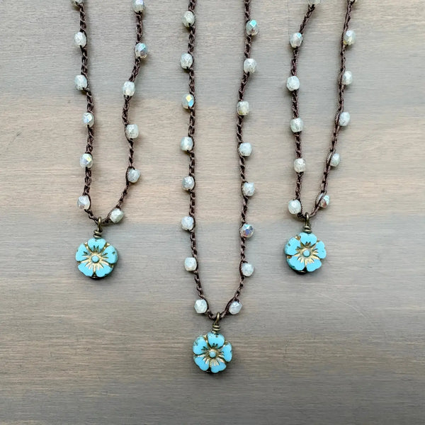 Aqua Flower Necklace