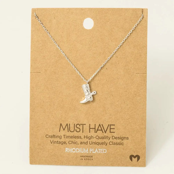 Cowboy Boots Necklace