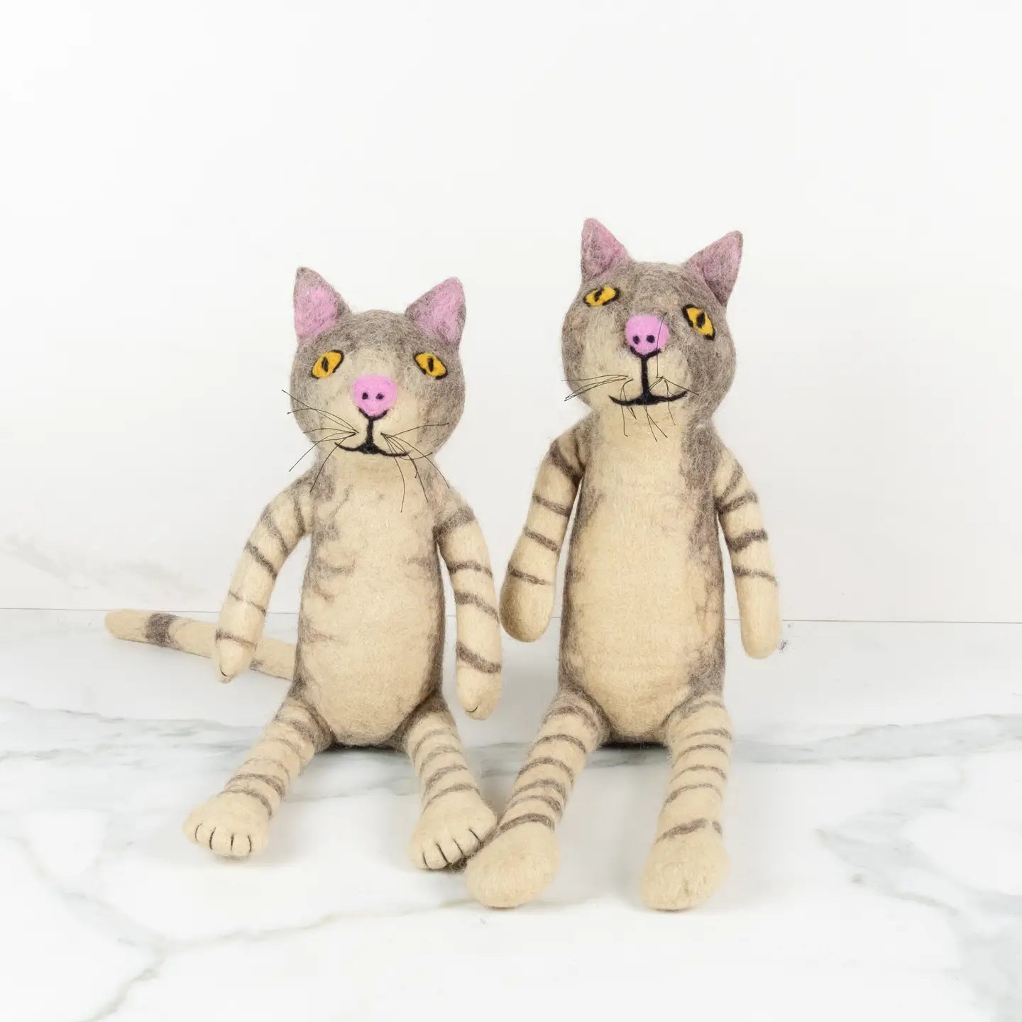 Gray & White Stripe Sitting Cat-Large