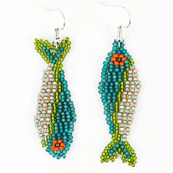 One Fish Two Fish Beaded Earrings