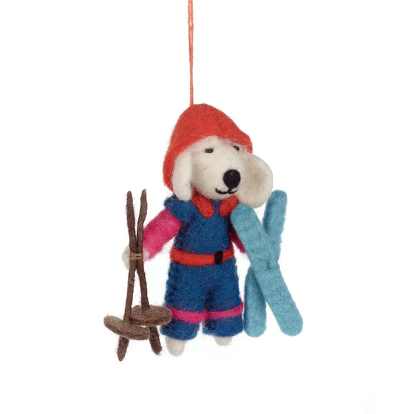 Porscha the Skiing Poodle Ornament