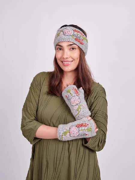 Rose Embroidered Handwarmers