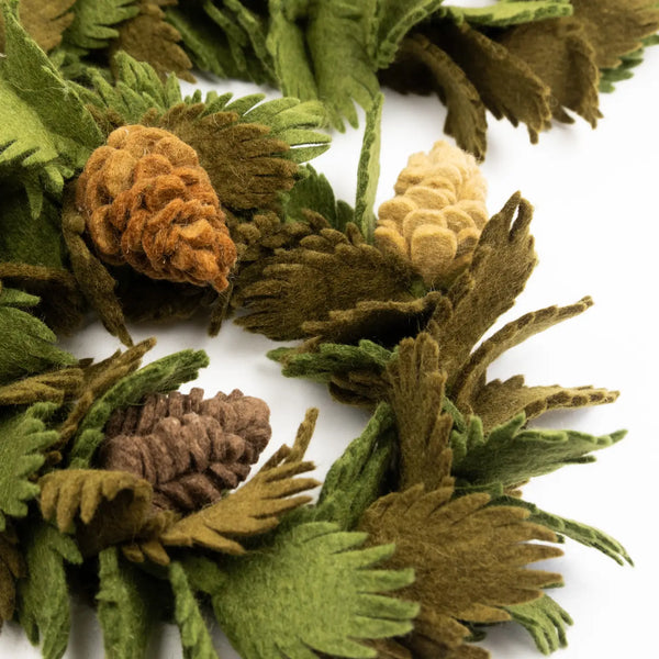 Pine Cone Green Felt Garland