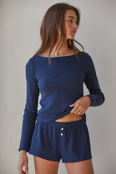 The Pointelle Ribbed Long Sleeve