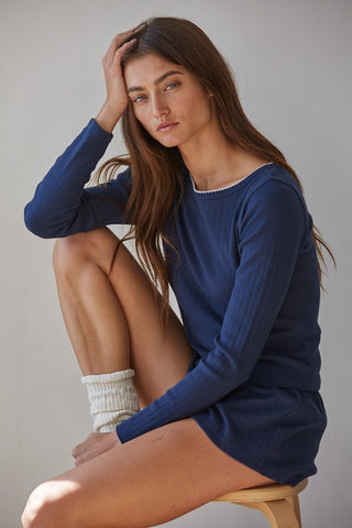 The Pointelle Ribbed Long Sleeve