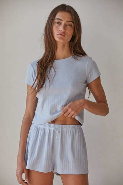 The Pointelle Ribbed Tee