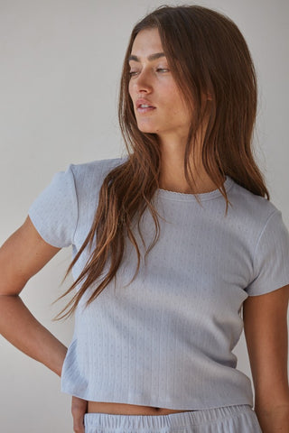 The Pointelle Ribbed Tee