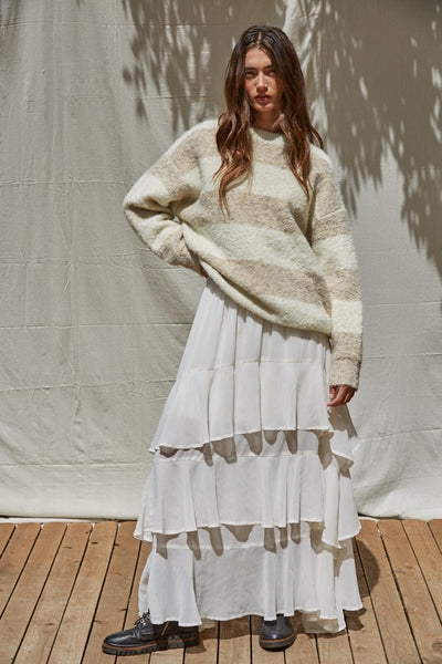 Olsen Textured Striped Sweater