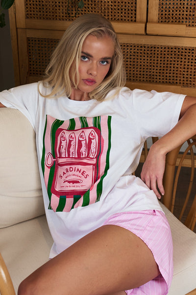 Sardine Tee Striped Shorts Set
