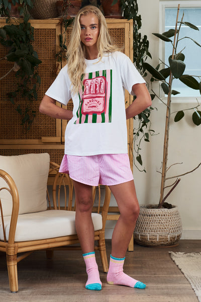 Sardine Tee Striped Shorts Set