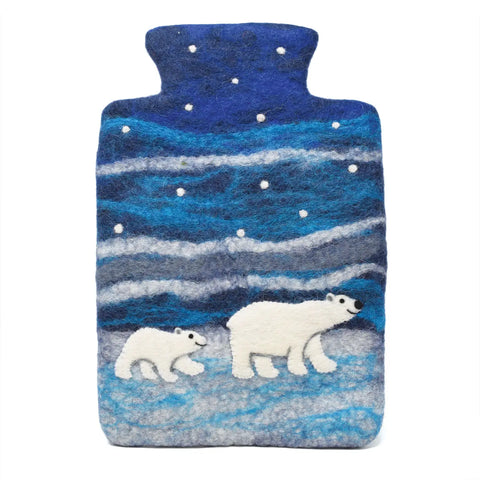 Polar Bear Felt Hot Water Bottles