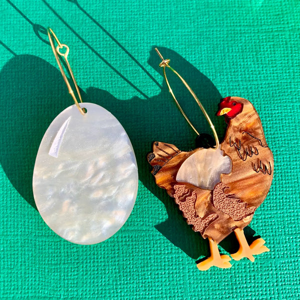 Chicken and Egg Earrings