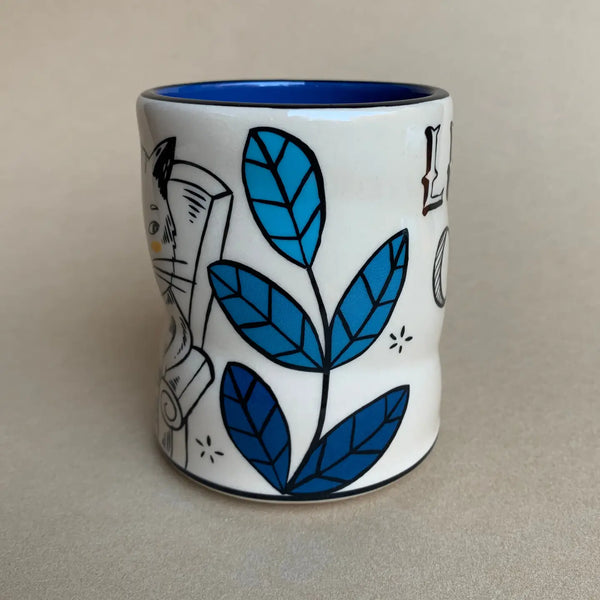 Lucky Cat with Mouse Cup - Large