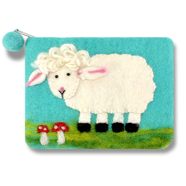Felted Sheep Pouch