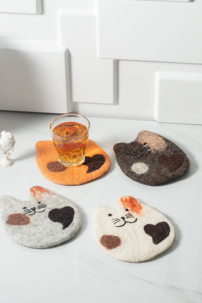 Felt Fatty Cat Coasters
