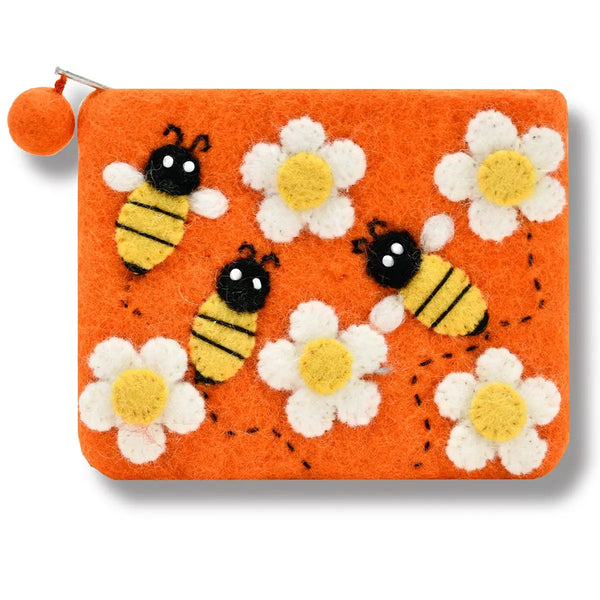 Buzzing Bee Felted Coin Purse