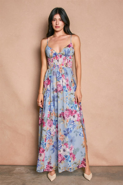 Garden Promenade Corset Maxi Dress