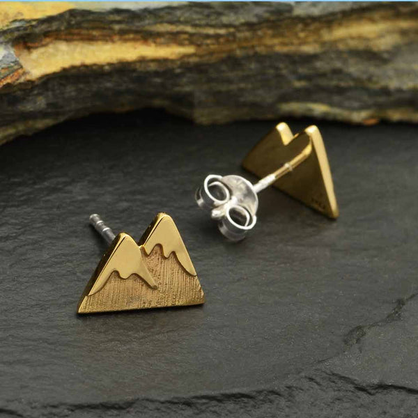 Bronze Snow Cap Mountain Post Earrings