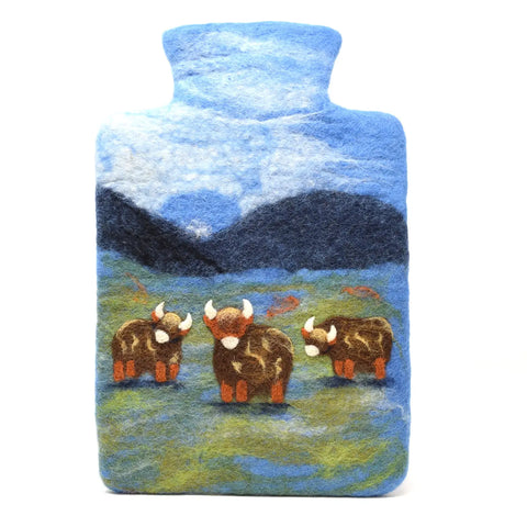 Highland Cow Felt Hot Water Bottles