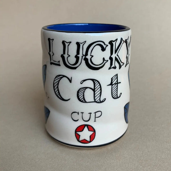 Lucky Cat with Mouse Cup - Large