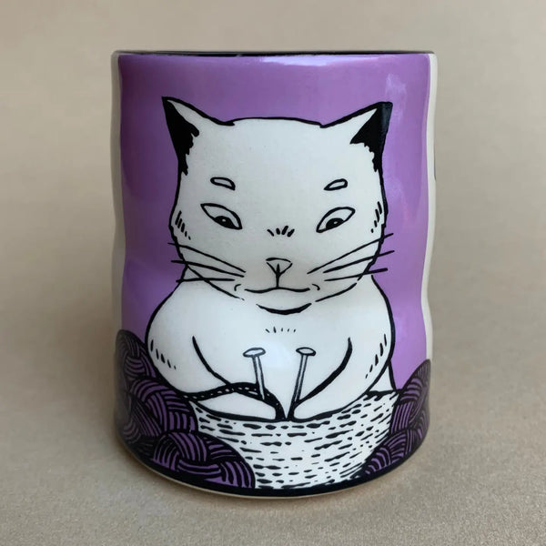 Lucky Cat Knitting Cup - Large