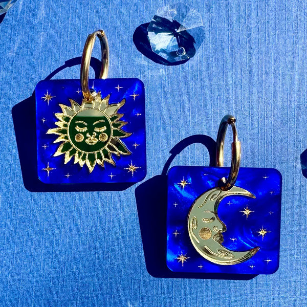 Sun and Moon Tiles Earrings