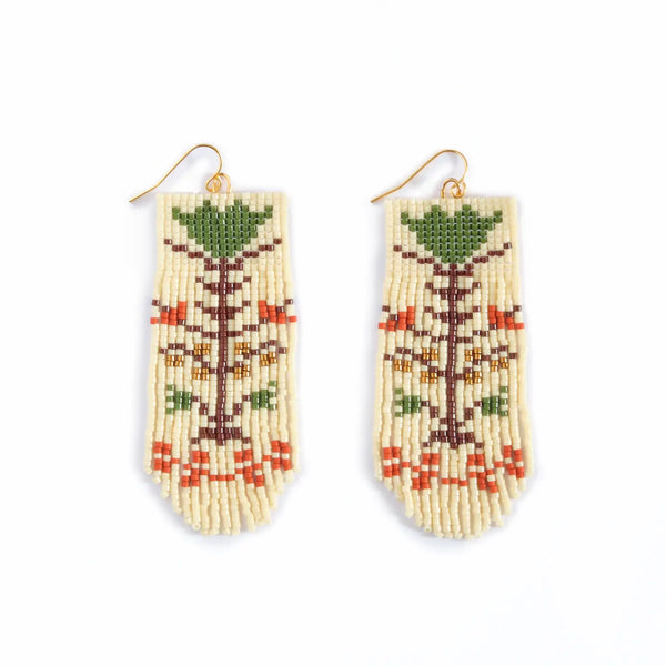 Vintage Flower Fringe Earrings