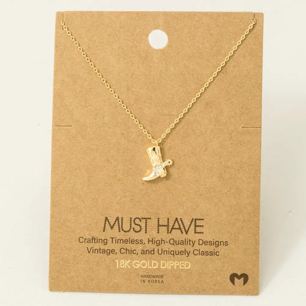 Cowboy Boots Necklace