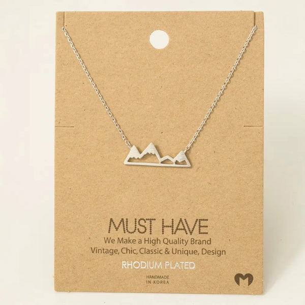 Mountain Cutout Pendant Necklace