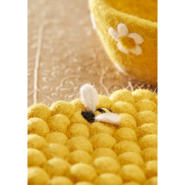 Felt Bee Hexagon Trivet