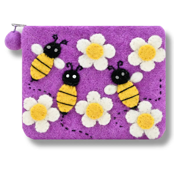 Buzzing Bee Felted Coin Purse