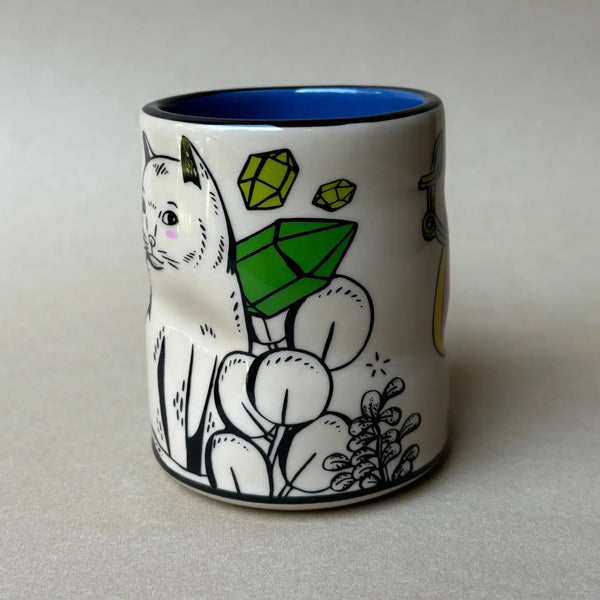 Lucky Cat & Houseplant Cup - Large