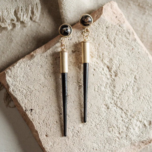 Quill Studs-Copper Obsidian