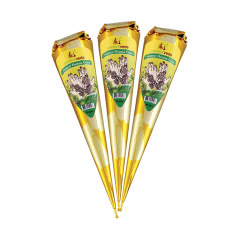 Ancientveda - Premium Gold Henna Cones (30 G.)